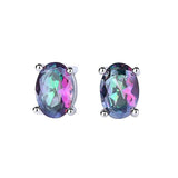 925 Silver Topaz Gemstone Stud Earrings for Women