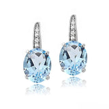 925 Silver Colorful Gemstone Amethyst Earrings with 18k Ear Buckle