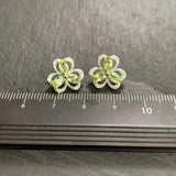 Natural Peridot 925 Silver Stud Earrings For Women Green Jewelry Gift
