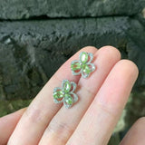 Natural Peridot 925 Silver Stud Earrings For Women Green Jewelry Gift