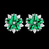 Pink Topaz Sakura Stud Earrings 925 Sterling Silver Women's Jewelry