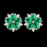 Pink Topaz Sakura Stud Earrings 925 Sterling Silver Women's Jewelry