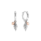 Summer 925 Sterling Silver Heart and Conch Shell Earrings