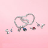 Summer 925 Sterling Silver Heart and Conch Shell Earrings