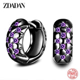 925 Silver Amethyst Hoop Earrings Women Wedding Jewelry