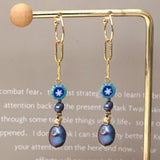Stainless Steel Earring Women Danglers Star Pearl Bead Jewelry