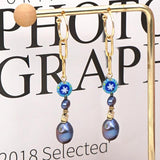 Stainless Steel Earring Women Danglers Star Pearl Bead Jewelry