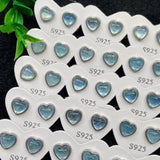 Natural Aquamarine Heart Shape Stud Earrings for Women