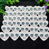 Natural Aquamarine Heart Shape Stud Earrings for Women
