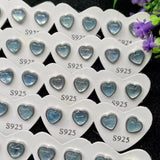 Natural Aquamarine Heart Shape Stud Earrings for Women