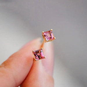 Vintage Pink Stud Earrings for Women Jewelry