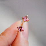 Vintage Pink Stud Earrings for Women Jewelry