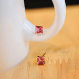 Vintage Pink Stud Earrings for Women Jewelry