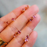 Vintage Pink Stud Earrings for Women Jewelry