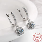 2CT Moissanite Huggie Hoop Earring 925 Sterling Silver Dangle Earring