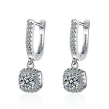 2CT Moissanite Huggie Hoop Earring 925 Sterling Silver Dangle Earring