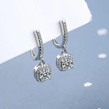 2CT Moissanite Huggie Hoop Earring 925 Sterling Silver Dangle Earring