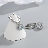 2CT Moissanite Huggie Hoop Earring 925 Sterling Silver Dangle Earring