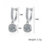 2CT Moissanite Huggie Hoop Earring 925 Sterling Silver Dangle Earring