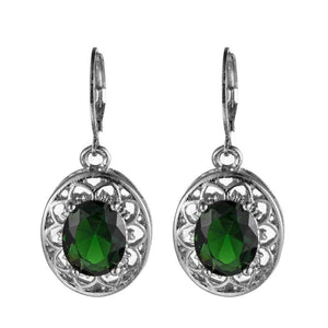 Yuzuk Sterling Silver Earrings Green Gemstones Wedding Women