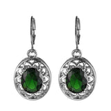 Yuzuk Sterling Silver Earrings Green Gemstones Wedding Women
