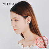 1ct Oval Natural Sky Topaz 925 Silver Stud Earrings
