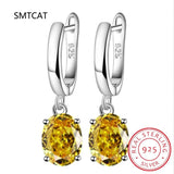 Gemstone Stud Earrings 925 Sterling Silver for Women