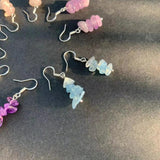 Rose Quartz Hoop Earrings Natural Stone Dangle Gift