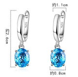 Square Topaz Amethyst Citrine Garnet Created Sapphire Ruby Emerald Stud Earrings