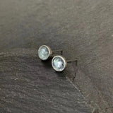 Aquamarine 925 Sterling Silver Stud Earrings Women Jewelry Gift Green