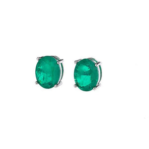 925 Silver Paraiba Tourmaline Stud Earrings 8x10mm