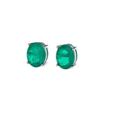 925 Silver Paraiba Tourmaline Stud Earrings 8x10mm