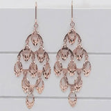 Purple 14K Rose Gold Long Tassel Earrings for Women Wedding Moroccan Jewelry