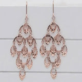 Purple 14K Rose Gold Long Tassel Earrings for Women Wedding Moroccan Jewelry