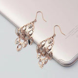 Purple 14K Rose Gold Long Tassel Earrings for Women Wedding Moroccan Jewelry