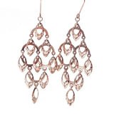 Purple 14K Rose Gold Long Tassel Earrings for Women Wedding Moroccan Jewelry