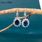 925 Silver Drop Earings Oval Gemstone Lady Party Jewerly Gift