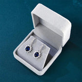 925 Silver Drop Earings Oval Gemstone Lady Party Jewerly Gift
