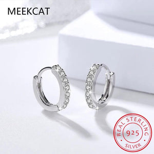 VVS1 Moissanite Hoop Earrings 0.42ct Total D 2mm Women's Fine Jewelry