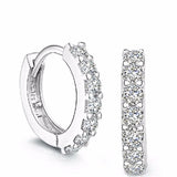 VVS1 Moissanite Hoop Earrings 0.42ct Total D 2mm Women's Fine Jewelry