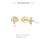 Moissanite Flower Stud Earrings 925 Sterling Silver