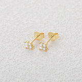 Moissanite Flower Stud Earrings 925 Sterling Silver