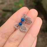 Butterfly Apatite 925 Silver Stud Earrings 1.4ct Ocean Topaz CZ