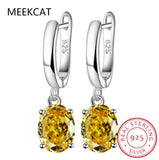 Gemstone Stud Earrings Set in 925 Sterling Silver