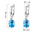 Gemstone Stud Earrings Set in 925 Sterling Silver