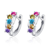 925 Silver Moissanite Gemstone Hoop Earrings Wedding Party Women Jewelry
