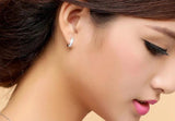 925 Silver Moissanite Gemstone Hoop Earrings Wedding Party Women Jewelry