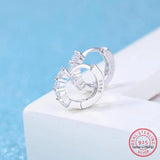 925 Silver Moissanite Gemstone Hoop Earrings Wedding Party Women Jewelry