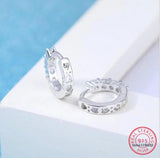 925 Silver Moissanite Gemstone Hoop Earrings Wedding Party Women Jewelry