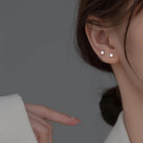 925 Silver Cube Screw Earrings for Women
